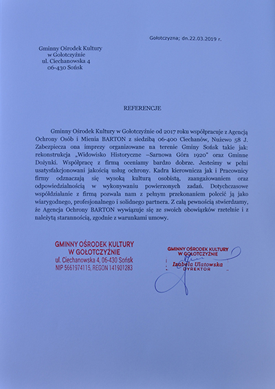 Referencja Agencja Ochrony Barton