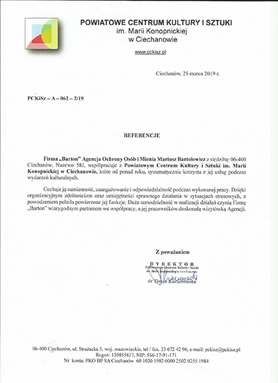Referencja Agencja Ochrony Barton